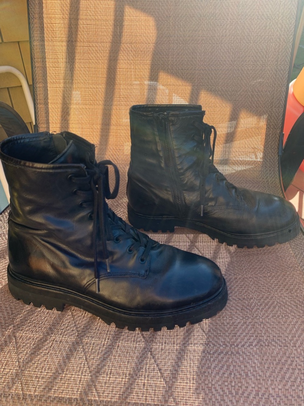 Thursday Boot Company black leather combat boots size 9